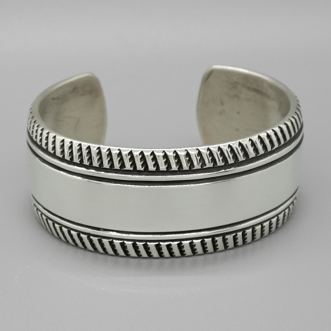 Hand stamped Cuff Bracelet in Sterling Silver