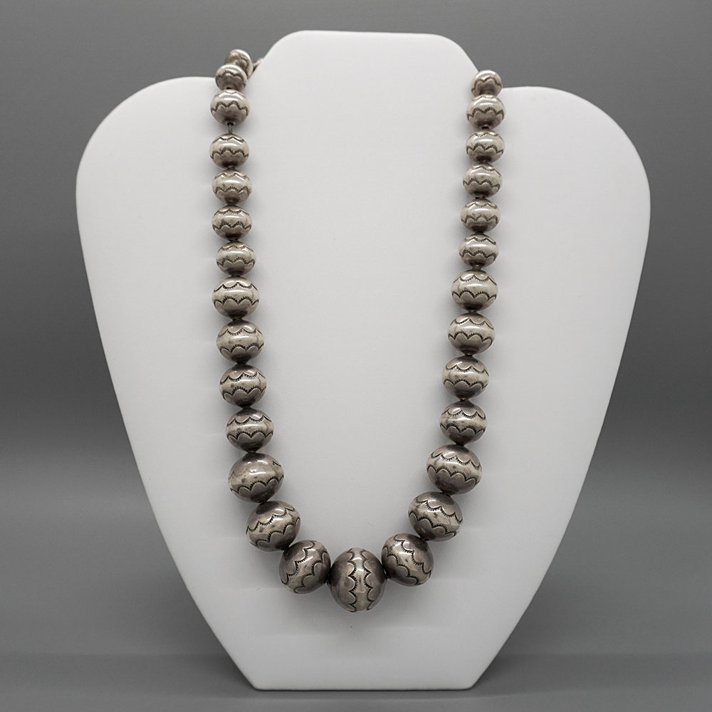 Navajo Pearls Native American Silver Jewelry Necklace C4569R - Adobe  Gallery, Santa Fe