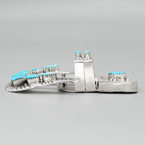 TURQUOISE & STERLING SILVER RANGER SET by GEORGE & LUPETA LEEKITTY – ZUNI - Image 4