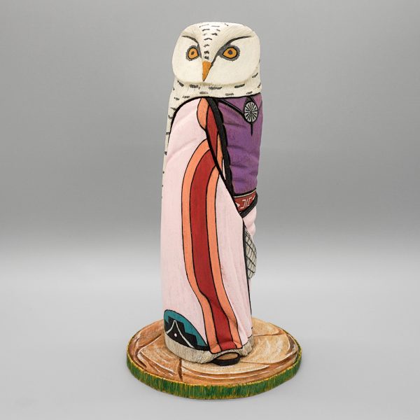 FEMALE OWL WEARING NATIVE CLOTHING AND JEWELRY by RAY & ORLEEN LANSING – NAVAJO - Image 2