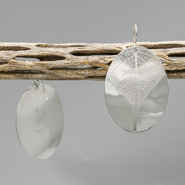 STERLING SILVER LEAF EARRINGS by STEVE YELLOWHORSE – NAVAJO - Image 2