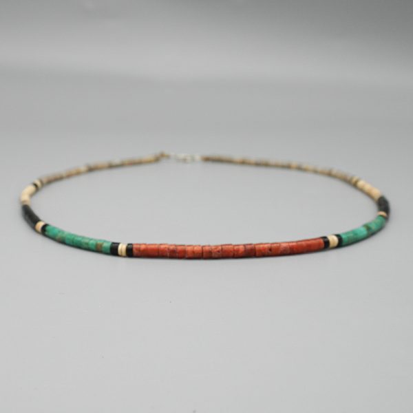 MULTI STONE SINGLE STRAND HEISHI NECKLACE by DEANNA TENORIO – SANTO DOMINGO PUEBLO - Image 2