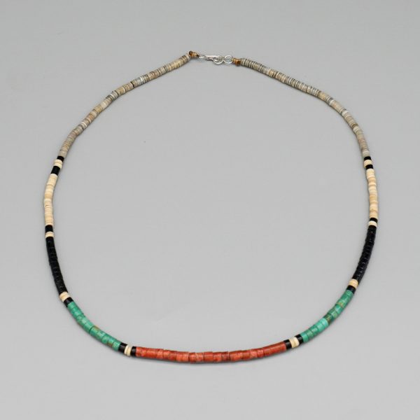 MULTI STONE SINGLE STRAND HEISHI NECKLACE by DEANNA TENORIO – SANTO DOMINGO PUEBLO - Image 3