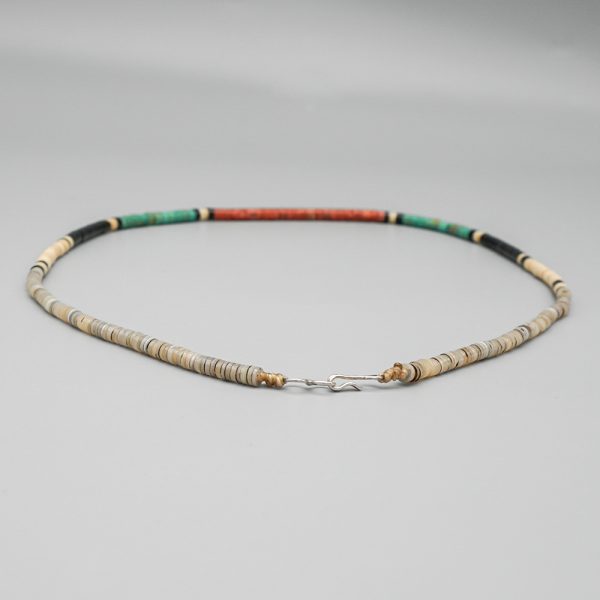 MULTI STONE SINGLE STRAND HEISHI NECKLACE by DEANNA TENORIO – SANTO DOMINGO PUEBLO - Image 4