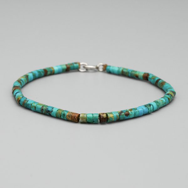 GREEN TURQUOISE HEISHI BRACELET by DEANNA TENORIO – SANTO DOMINGO PUEBLO - Image 2