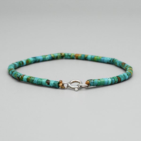 GREEN TURQUOISE HEISHI BRACELET by DEANNA TENORIO – SANTO DOMINGO PUEBLO - Image 3