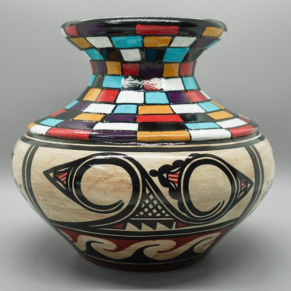 HAND PAINTED POT by KINSLEY GCHACHU – ZUNI PUEBLO - Image 2