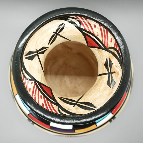 HAND PAINTED POT by KINSLEY GCHACHU – ZUNI PUEBLO - Image 6