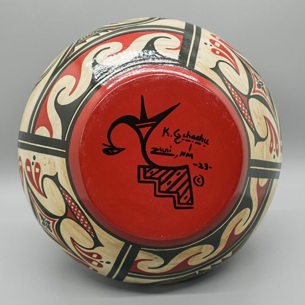 HAND PAINTED POT by KINSLEY GCHACHU – ZUNI PUEBLO - Image 7