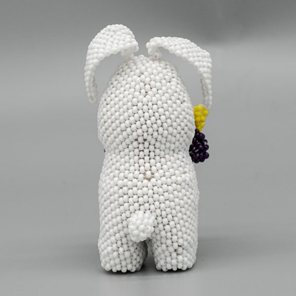 BUNNY HOLDING BOUQUET OF FLOWERS BEADED by RONDA DOSEDO – ZUNI - Image 3