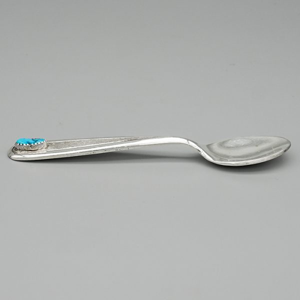 VINTAGE STERLING SILVER & TURQUOISE BABY SPOON by DON PLATERO