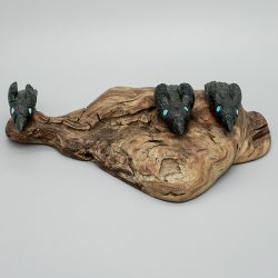 CROW TRIO ON A BRANCH by ALAN LEWIS-ZUNI