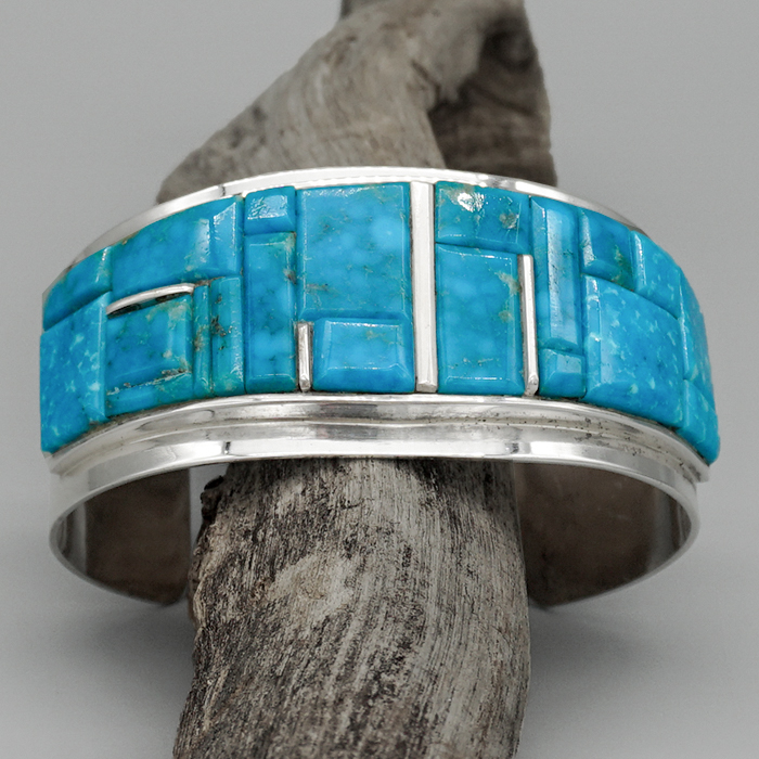 MULTISTONE & STERLING BRACELET by HAROLD SMITH – NAVAJO – Sun