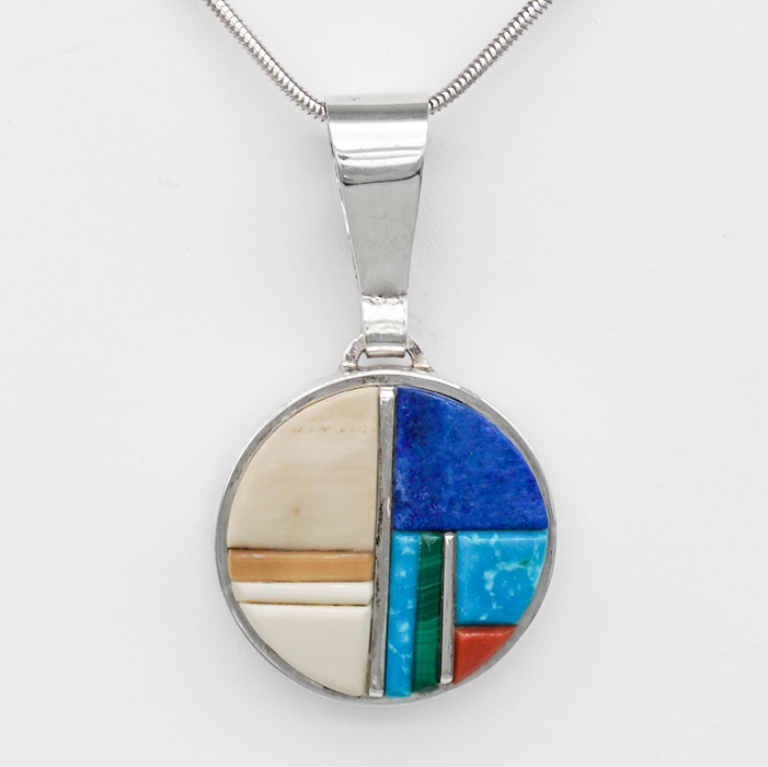 MULTISTONE & STERLING BRACELET by HAROLD SMITH – NAVAJO – Sun MULTISTONE & STERLING BRACELET by HAROLD SMITH – NAVAJO – Sun